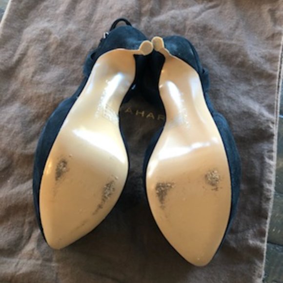 Elie Tahari Paris Blk Suede Leather Slingback - Picture 4 of 8